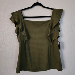 NWT Rosemont & state olive green waffle top, sz XL